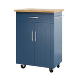 Shintenchi Kitchen Island Cart with Storage,Rolling Side Table on Wheels with Large Worktop, Cabinet,Towel Rack and Drawers for Kitchen,Dinning Room, White