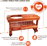 JJGeorge Big Green Egg Table (Long Table for Large Egg) Table Cover Included