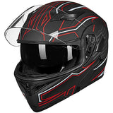 ILM Motorcycle Dual Visor Flip up Modular Full Face Helmet DOT 6 Colors Model 902