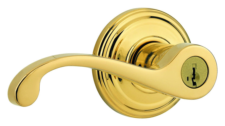 Kwikset 740CHL Commonwealth SmartKey Keyed Entry Lever – Lifetime Polished Brass 740CHL L03 SMT