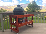 JJGeorge Big Green Egg Table (Long Table for Large Egg) Table Cover Included