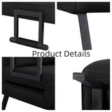 3 in 1 Sleeper Sofa Bed, Futon Sofa Bed for Living Room with Side Pocket, Black Sleepers Sofa Couch with Pullout Bed, Convertible Love Seat Sleepers Bed for Living Room, Bedroom, Small Space