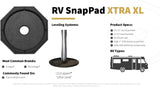 SnapPad Xtra Permanently Attached RV Leveling Jack Pad for LCI 6 inch Square Landing Feet (Square 6 4-Pack)