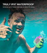 Waterproof Bluetooth Speaker IPX7, Shower Speaker with Dynamic Lights, TWS Mode, Loud Stereo Sound, Robust Bass, Portable Wireless Speaker with 24H Playtime for Kayak, Beach/Trip/Gifts for Unisex