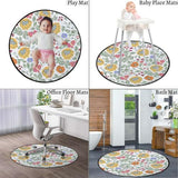 Dark Blue White Office Chair Mat Hardwood Floor Computer Desk Mat Anti-Slip Gaming Chair Mat Round Floor Mat Durable Floor Protector Old Fashion Romantic Decorating Diameter 35.4 in