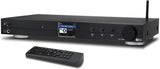 Ocean Digital WiFi Internet Component Radio Tuner (430 mm) WR10 FM/ Ethernet Bluetooth Receiver 2.4 Color Display with Digital Output to Connect Hi-Fi System -Black