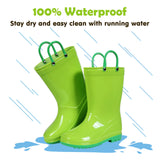 Litfun Toddler Kids Rain Boots for Boys Girls, Size 8 Toddler, Green