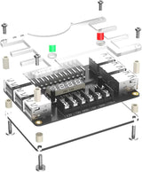 New Version ATX Power Supply Breakout Board and Acrylic Case Kit with 3.3V, 5V, 12V,-12V Output Voltage and 12 Ports USB, 3A Maximum Output