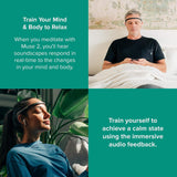 MUSE 2: The Brain Sensing Headband – Meditation Tracker Multi Sensor Headset Device – Responsive Sound Feedback for Brain Wave, Heart, Body & Breath Activity,Black/Grey