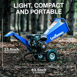Landworks Wood Chipper Shredder Mulcher, Heavy Duty, 7 HP Gas Powered, Compact Rotor Assembly, 3 Inch Max Capacity