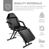 Best Choice Products 71in 3-Section Multipurpose Massage Bed, Spa & Salon Facial, Tattoo Chair w/Hydraulic Stool, Removable Headrest, Facial Cradle, Towel Hanger – Black