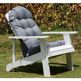 Adirondack Chair Cushion, High Back Indoor Outdoor Patio Tufted Lounge Cushion, Waterproof & Uv-Resistant Seat Pads for Patio Lawn Furniture,Gray