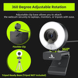 NexiGo N960E 1080P 60FPS Webcam with Light, Software Included, Fast AutoFocus, Built-in Privacy Cover, USB Web Camera, Dual Stereo Microphone, for Zoom Meeting Skype Teams Twitch