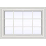 JELD-WEN 47.5 in. x 35.5 in. V-2500 Series White Vinyl Fixed Picture Window with Colonial Grids/Grilles