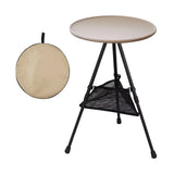 folding desk,Foldable Picnic Table Camping Folding Table,Outdoor Round Table Small Tea Coffee Table,Lightweight Beach Table Patio Dining Side Table,Fishing Tent Garden Table with Mesh Pocket
