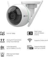 EZVIZ Security Camera Outdoor 1080P WiFi, 100ft Night Vision, Weatherproof, Smart Motion Detection Zone, 2.4GHz WiFi Only(C3WN, 2 Packs)