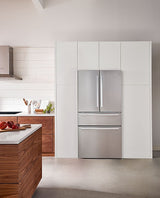 Bosch – 800 Series 20.5 Cu. Ft. 4-Door French Door Counter-Depth Smart Refrigerator – Stainless steel