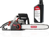 Oregon CS1500 18-inch 15 Amp Self-Sharpening Corded Electric Chainsaw, with Integrated Self-Sharpening System (PowerSharp) and Chain Brake for Safety, 120V