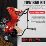 GreatCircleUSA Universal Wood Chipper Shredder Mulcher Tow Bar Kit PRO Heavy Duty Adjustable Accessory, Landworks, SuperHandy, Harbor Freight, Tazz & Earthquake (Wood Chipper NOT Included)