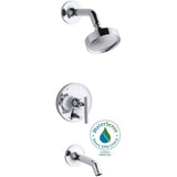 Kohler K-T14420-4E-CP Purist Rite-Temp Pressure-Balancing Bath and Shower Faucet TRIM, Valve Not Included, Polished Chrome
