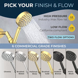 HammerHead Showers? Solid Metal LOW FLOW Handheld Shower Head with Hose and Brass Holder – OIL RUBBED BRONZE ?C Water Saving 1.75 GPM Detachable Shower Head – Adjustable Shower Wand Bracket & 6ft Hose