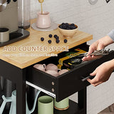 Shintenchi Kitchen Island Cart with Storage,Rolling Side Table on Wheels with Large Worktop, Cabinet,Towel Rack and Drawers for Kitchen,Dinning Room, White