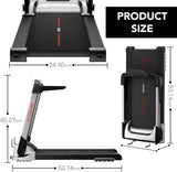 Ovicx Foldable Treadmills for Home – Portable Folding Compact Small Thin Electric Fold Up Lightweight Treadmill for Space Saver Apartment