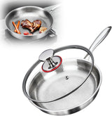 Titanium Hammered Pan Pro with Lid, 2025 New Multifunctional Ultra-Durable Scratch-Resistant Non Stick, 12 Pure Titaniums Pro Pans for Cook, Titanium Frying Pan for All Stovetops (11.81in, With Lid)