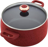 Paula Deen Signature Porcelain 15-Piece Nonstick Cookware Set, Red/Black