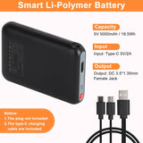 Amiable Upgraded 5V 5000mAh Li-Polymer Rechargeable Batteries, Suitable for Heated Gloves Heated Scarf Heated Socks, Heated Slippers Spare Battery (Black)