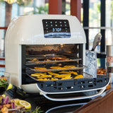 Best Choice Products 16.9qt 1800W 10-in-1 Family Size Air Fryer Countertop Oven, Rotisserie, Dehydrator – White