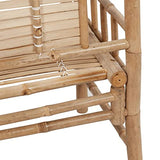 Garden Bench,Ideal Bench Seat with Handles and Backrest, Portable Wooden,Perfect for Indoor and Outdoor Use,Patio Bench with Cushion 47.2 Bamboo