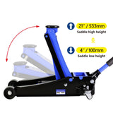 CQSXDA Floor Jack, 4 Ton Low Profile Floor Jack, Heavy-Duty Steel Racing Floor Jack with dual Piston Quick Lift Pump, Floor Jack Lifting Range 4-21