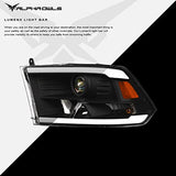 Alpha Owls 8710401 Crystal Headlights With Switchback Sequential LED Light Bar & Startup Light – Black Amber Fits 2009-2018 Dodge Ram 1500 2500 3500/2019-2023 Classic Halogen Models