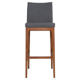 New Pacific Direct Devon PU Leather Counter stool,Walnut Brown Legs,Antique Gray,Set of 2