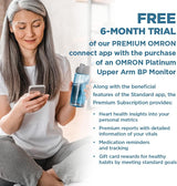 OMRON Platinum Blood Pressure Monitor with Free 6-month Premium Mobile App Trial, Upper Arm Cuff, Digital Bluetooth Blood Pressure Machine, Stores Up To 200 Readings for Two Users (100 readings each)