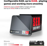 Beelink SER4 Ryzen Mini PC Windows 11 AMD Ryzen 7 4800U(7nm, 8C/16T)up to 4.2GHz, 32GB DDR4 RAM 512GB NVME SSD, 4K@60Hz Triple Display Dual HDMI+Type-C, Support 57W Mini Gaming Computer WiFi 6E BT5.0