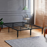 PrimaSleep 18 Inch Tall Heavy Duty Steel Slat Bed Frame/Anti-Slip Support/Easy Assembly Mattress Foundation/No Noise/No Box Spring Needed/Full/Black