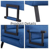 3 in 1 Sleeper Sofa Bed, Futon Sofa Bed for Living Room with Side Pocket, Black Sleepers Sofa Couch with Pullout Bed, Convertible Love Seat Sleepers Bed for Living Room, Bedroom, Small Space